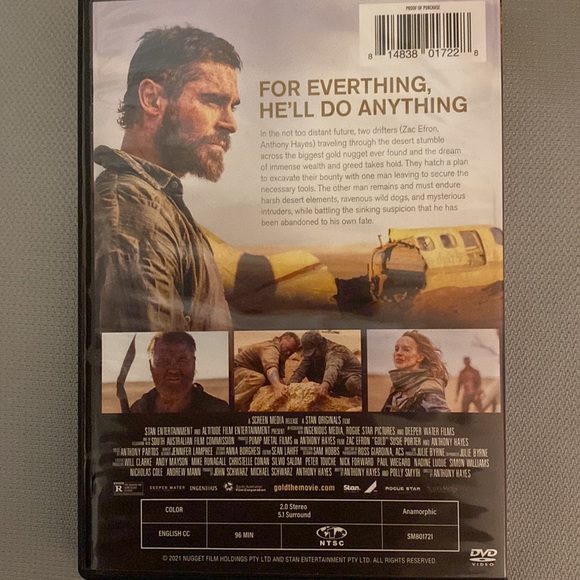 4/$10 item🤑 Zac Efron “Gold” DVD - Picture 2 of 2